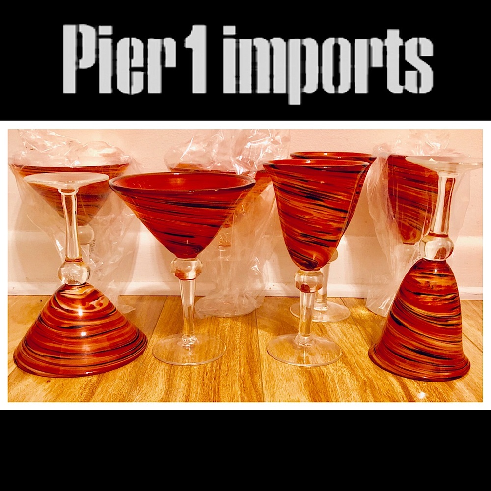 Vintage Pier 1 imports Drinking Glasses Set